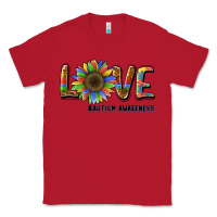Red love sunflower autism awareness Classic Tee - BarkalooDesign