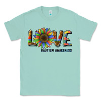 Seafoam love sunflower autism awareness Classic Tee - BarkalooDesign