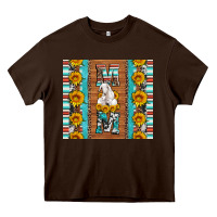 Chocolate Brown goat family mom sunflowers serape leopard cowhide tumbler Heavy Core Tee - Artiststas