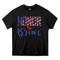 Black honor the brave Heavy Core Tee - texasbilliewilder