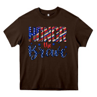 Chocolate Brown honor the brave Heavy Core Tee - texasbilliewilder