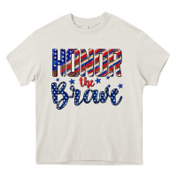 Cream honor the brave Heavy Core Tee - texasbilliewilder