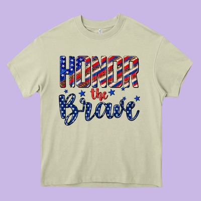 Honor The Brave Heavy Core Tee Designed By Texasbilliewilder