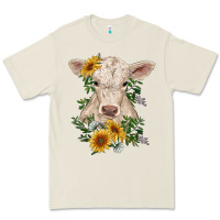 Bone charolais calf with sunflowers Premium Tee - RanaPortraitStore