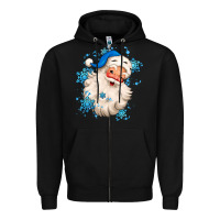 Black winter christmas santa claus Zipper Hoodie - MaliasSmallBusiness