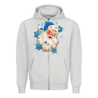 Dove Grey winter christmas santa claus Zipper Hoodie - MaliasSmallBusiness