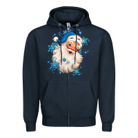Navy winter christmas santa claus Zipper Hoodie - MaliasSmallBusiness