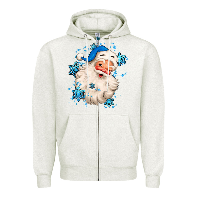 Winter Christmas Santa Claus Zipper Hoodie by MaliasSmallBusiness | Teevron