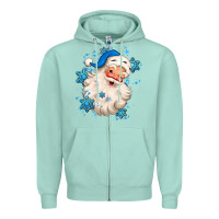 Seafoam winter christmas santa claus Zipper Hoodie - MaliasSmallBusiness