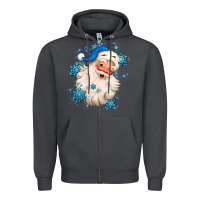 Smoke winter christmas santa claus Zipper Hoodie - MaliasSmallBusiness