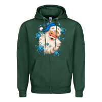 Sports Green winter christmas santa claus Zipper Hoodie - MaliasSmallBusiness