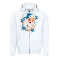 White winter christmas santa claus Zipper Hoodie - MaliasSmallBusiness