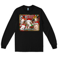 Black merry christmas goats Long Sleeve Tee - Jasminsmagicworld