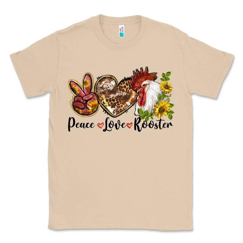 Peace Love Rooster With Sunflower Classic Tee by LillyAllenDesigns | Teevron