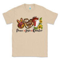 Mushroom Peace Love Rooster With Sunflower Classic Tee - LillyAllenDesigns