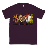 Plum Peace Love Rooster With Sunflower Classic Tee - LillyAllenDesigns