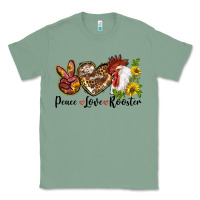 Sage Peace Love Rooster With Sunflower Classic Tee - LillyAllenDesigns