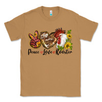 Toasted Coconut Peace Love Rooster With Sunflower Classic Tee - LillyAllenDesigns