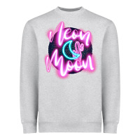 Heather Grey neon moon Heavyweight Sweatshirt - JahusDesignShop