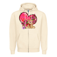 Sandshell valentines heart with bear Zipper Hoodie - NancyCooperArtShop