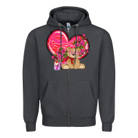 Smoke valentines heart with bear Zipper Hoodie - NancyCooperArtShop
