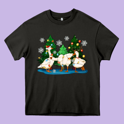 Christmas Duck Heavy Core Tee Designed By Zillion Design Studio