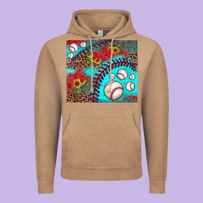 Baseball Leopard Turquoise Sunflower Vintage Hoodie Designed By Jahusdesignshop