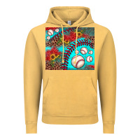 Vintage Mustard baseball leopard turquoise sunflower Vintage Hoodie - JahusDesignShop