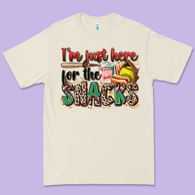 I'm Just Here For The Snacks Softball Premium Tee Designed By Zillion Design Studio