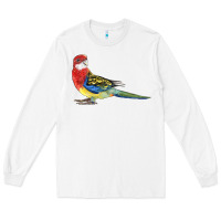 White Rosella Bird Long Sleeve Tee - LillyAllenDesigns
