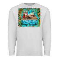 Dove Grey teachers change the world mousepad Premium Sweatshirt - BarkalooDesign