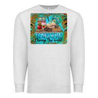 Oatmeal Heather teachers change the world mousepad Premium Sweatshirt - BarkalooDesign