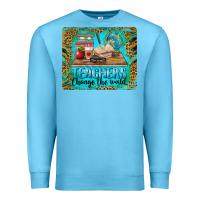 Ocean Blue teachers change the world mousepad Premium Sweatshirt - BarkalooDesign