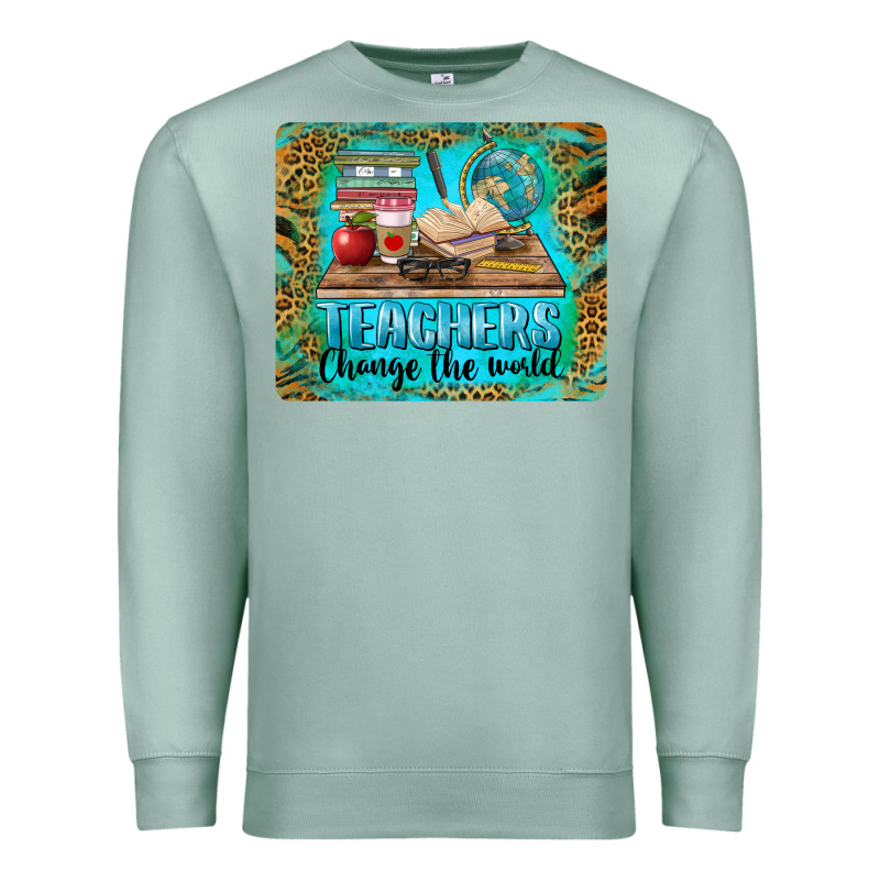 Teachers Change The World Mousepad Premium Sweatshirt by BarkalooDesign | Teevron