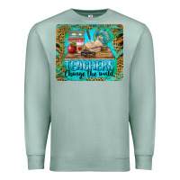 Seafoam teachers change the world mousepad Premium Sweatshirt - BarkalooDesign