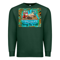 Sports Green teachers change the world mousepad Premium Sweatshirt - BarkalooDesign