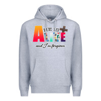 Heather Grey He is Alive Premium Hoodie - Bettercallsaul