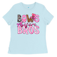 Baby Blue bows before bros Ladies Tee - texasbilliewilder