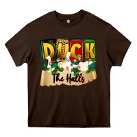 Chocolate Brown christmas duck the halls Heavy Core Tee - Zillion Design Studio