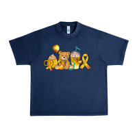 Navy childhood cancer ribbon and coffee cups Urban Heavy Tee - AdoDesignShop