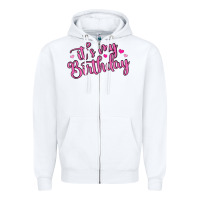 White it s my birthday Zipper Hoodie - MaliasSmallBusiness
