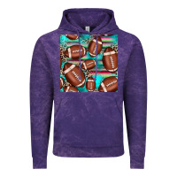 Cloud Purple football leopard turquoise seamless pattern Vintage Hoodie - JahusDesignShop