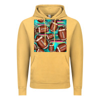 Vintage Mustard football leopard turquoise seamless pattern Vintage Hoodie - JahusDesignShop