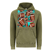 Vintage Olive football leopard turquoise seamless pattern Vintage Hoodie - JahusDesignShop