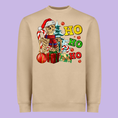 Christmas Ho Ho Ho Skeleton Heavyweight Sweatshirt Designed By Adodesignshop