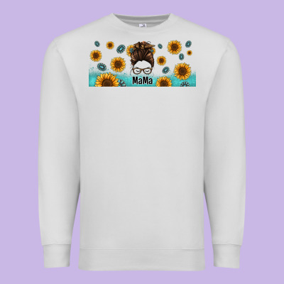 Western Mama Messy Bun Premium Sweatshirt Designed By Jasminsmagicworld