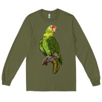 Army Green New Zealand Paraket Parrot Long Sleeve Tee - LillyAllenDesigns