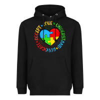 Black autism awareness puzzle heart love understand advo Heavyweight Hoodie - Artiststas