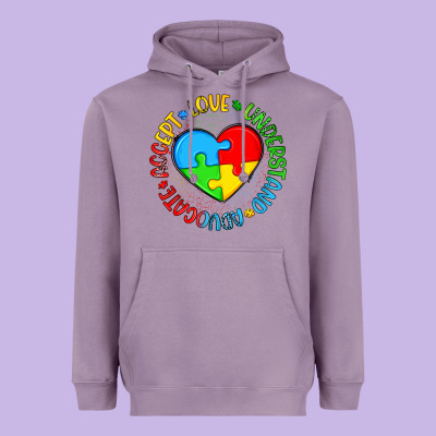 Autism Awareness Puzzle Heart Love Understand Advo Heavyweight Hoodie Designed By Artiststas
