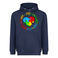 Navy autism awareness puzzle heart love understand advo Heavyweight Hoodie - Artiststas